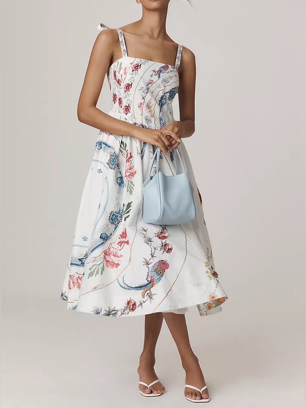 Maeve by Anthropologie Tie-Strap Printed Midi Dress Size L